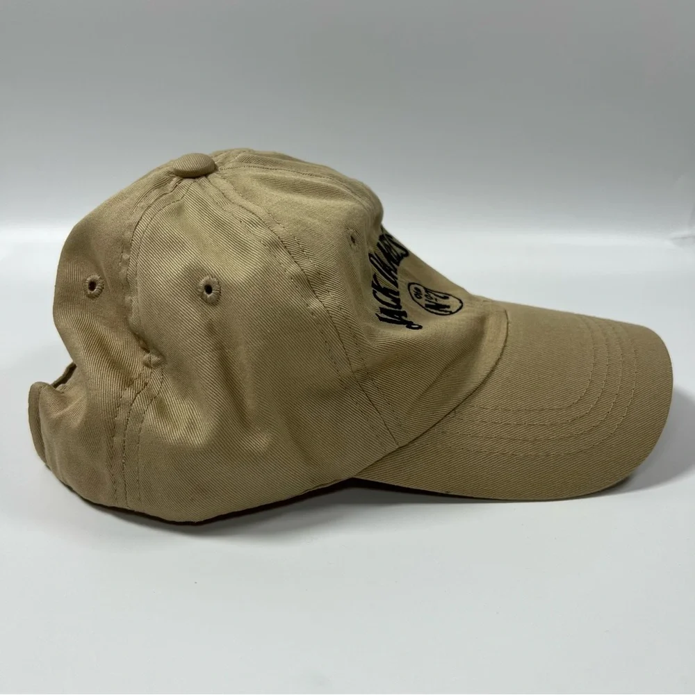 Jack Daniel’s Adjustable Velcro Back Hat Tan Black Logo Please Drink Responsibly - Picture 3 of 9